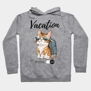 Vacation Mode ON Cute Cat Hoodie